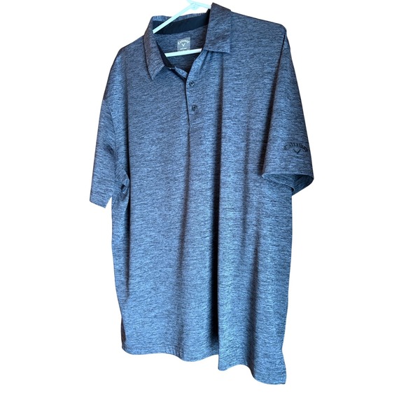 Callaway Mens Golf Polo Shirt Opti Dri Heathered Gray Short Sleeve XL - Picture 2 of 8